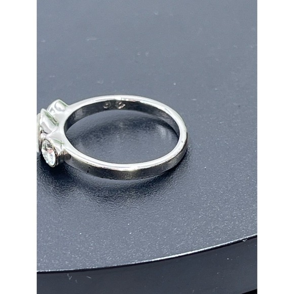 Swarovski Three Round Bezel Set Crystals Ring Sz 8.5 - Picture 7 of 11